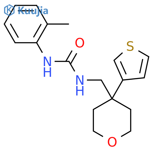 1-(2-methylphenyl)-3-{4-(thiophen-3-yl)oxan-4-ylmethyl}urea structure