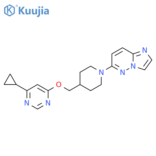 4-cyclopropyl-6-(1-{imidazo1,2-bpyridazin-6-yl}piperidin-4-yl)methoxypyrimidine structure