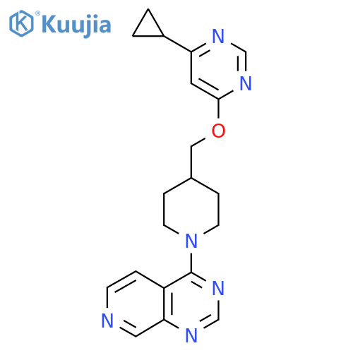 4-cyclopropyl-6-(1-{pyrido3,4-dpyrimidin-4-yl}piperidin-4-yl)methoxypyrimidine structure