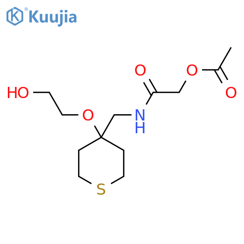 ({4-(2-hydroxyethoxy)thian-4-ylmethyl}carbamoyl)methyl acetate structure