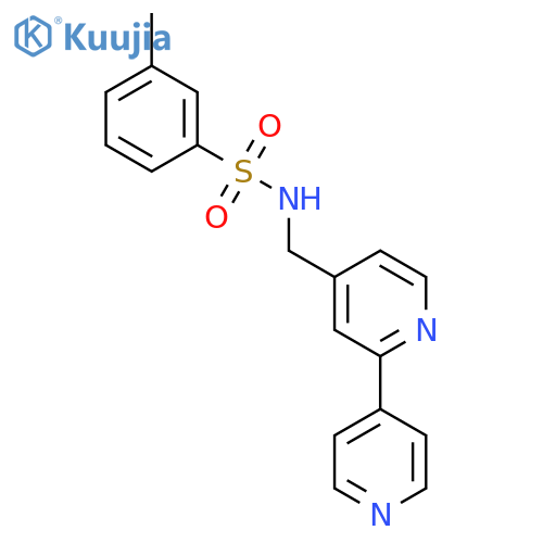 N-({[2,4'-bipyridine]-4-yl}methyl)-3-methylbenzene-1-sulfonamide structure