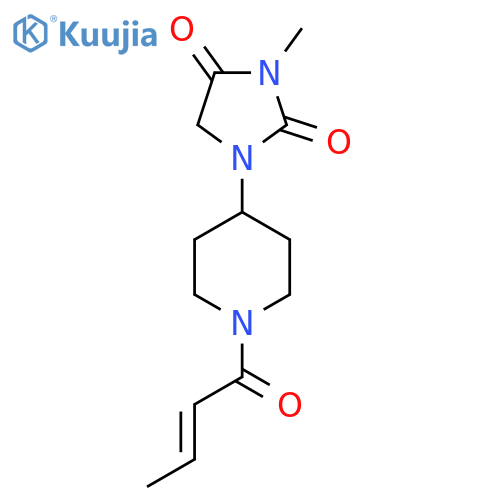 1-{1-(2E)-but-2-enoylpiperidin-4-yl}-3-methylimidazolidine-2,4-dione structure