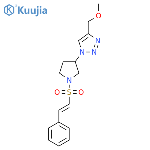 4-(methoxymethyl)-1-{1-[(E)-2-phenylethenesulfonyl]pyrrolidin-3-yl}-1H-1,2,3-triazole structure