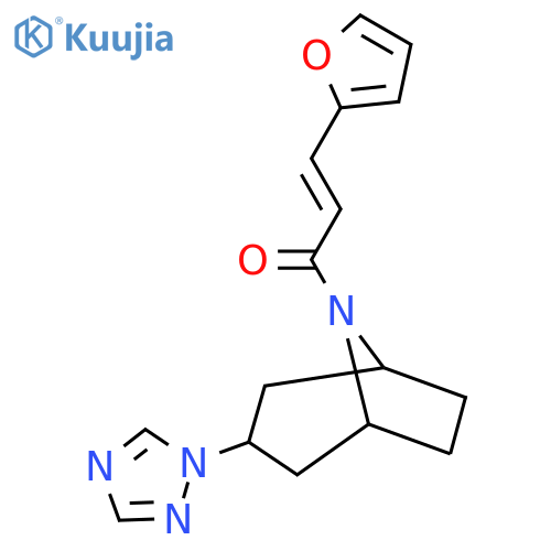 (2E)-3-(furan-2-yl)-1-[3-(1H-1,2,4-triazol-1-yl)-8-azabicyclo[3.2.1]octan-8-yl]prop-2-en-1-one structure