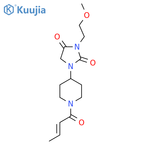 1-{1-[(2E)-but-2-enoyl]piperidin-4-yl}-3-(2-methoxyethyl)imidazolidine-2,4-dione structure