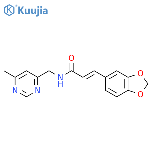 (2E)-3-(2H-1,3-benzodioxol-5-yl)-N-(6-methylpyrimidin-4-yl)methylprop-2-enamide structure