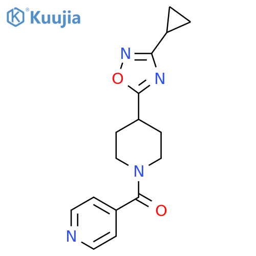 4-[4-(3-Cyclopropyl-1,2,4-oxadiazol-5-yl)piperidine-1-carbonyl]pyridine structure