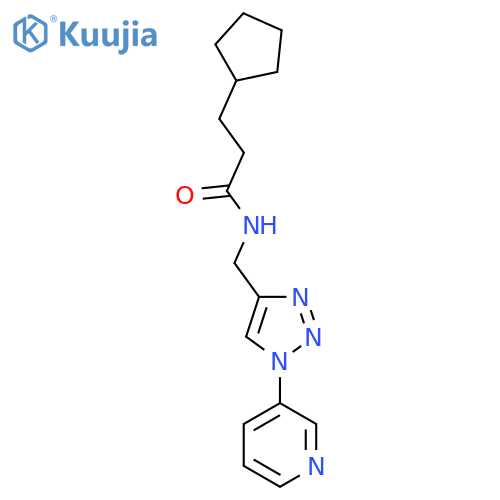 3-cyclopentyl-N-{1-(pyridin-3-yl)-1H-1,2,3-triazol-4-ylmethyl}propanamide structure