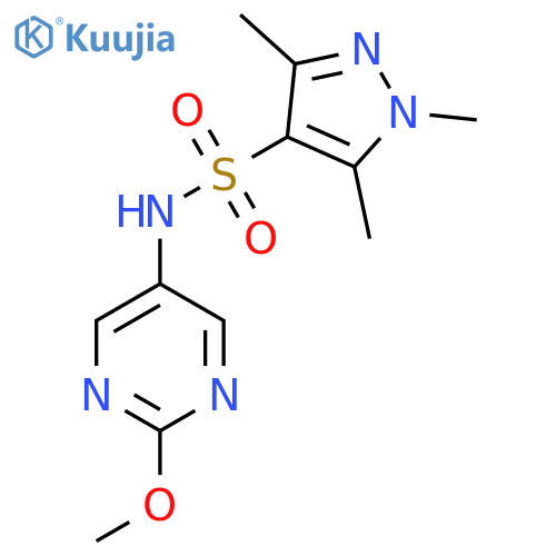 N-(2-methoxypyrimidin-5-yl)-1,3,5-trimethyl-1H-pyrazole-4-sulfonamide structure