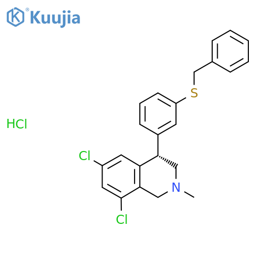 (S)-4-(3-(benzylthio)phenyl)-6,8-dichloro-2-methyl-1,2,3,4-tetrahydroisoquinoline hydrochloride structure