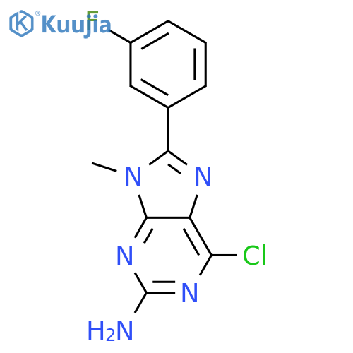 9H-Purin-2-amine, 6-chloro-8-(3-fluorophenyl)-9-methyl- structure