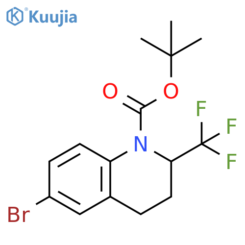 tert-butyl 6-bromo-2-(trifluoromethyl)-1,2,3,4-tetrahydroquinoline-1-carboxylate structure
