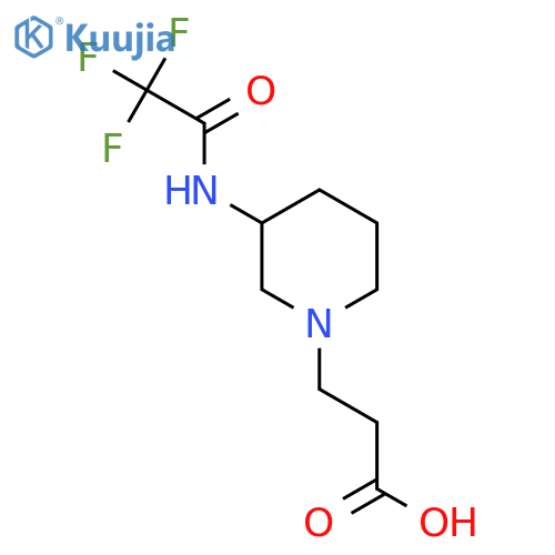 3-3-(trifluoroacetamido)piperidin-1-ylpropanoic acid structure
