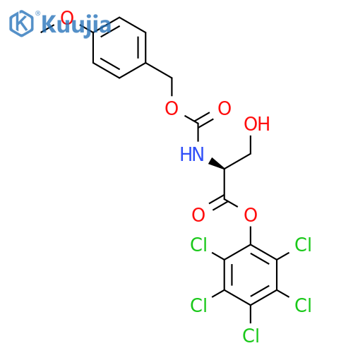 L-Serine,N-[[(4-methoxyphenyl)methoxy]carbonyl]-, pentachlorophenyl ester (9CI) structure