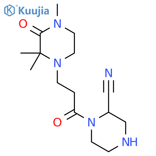 1-[3-(2,2,4-Trimethyl-3-oxopiperazin-1-yl)propanoyl]piperazine-2-carbonitrile structure