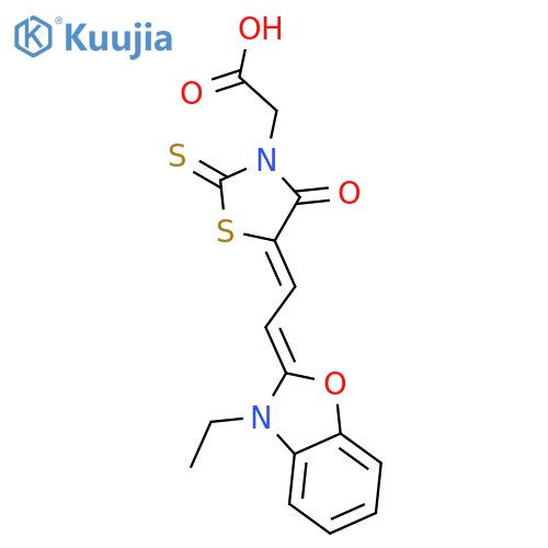 3-Thiazolidineaceticacid, 5-[2-(3-ethyl-2(3H)-benzoxazolylidene)ethylidene]-4-oxo-2-thioxo- structure