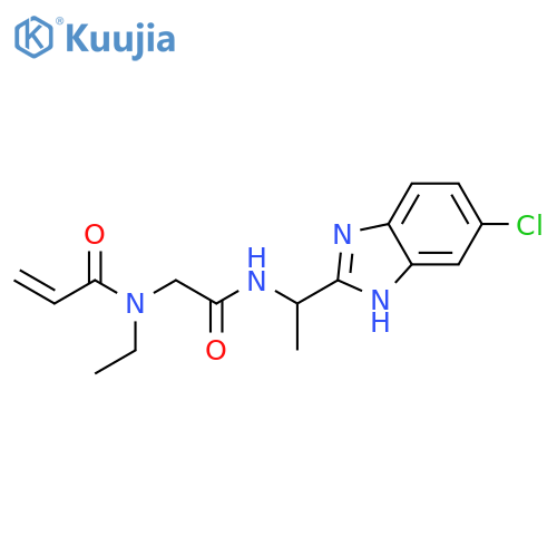 N-[2-[[1-(6-Chloro-1H-benzimidazol-2-yl)ethyl]amino]-2-oxoethyl]-N-ethyl-2-propenamide structure