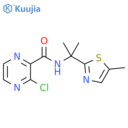 3-chloro-N-2-(5-methyl-1,3-thiazol-2-yl)propan-2-ylpyrazine-2-carboxamide structure
