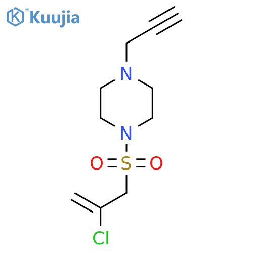1-(2-chloroprop-2-ene-1-sulfonyl)-4-(prop-2-yn-1-yl)piperazine structure