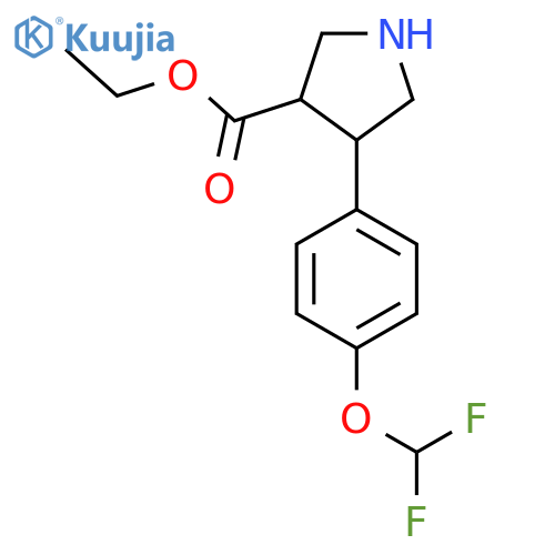 Ethyl 4-[4-(difluoromethoxy)phenyl]pyrrolidine-3-carboxylate structure