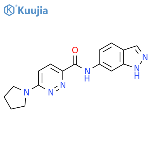 N-(1H-indazol-6-yl)-6-(pyrrolidin-1-yl)pyridazine-3-carboxamide structure