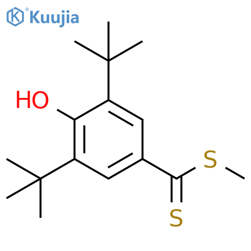 Benzenecarbodithioic acid, 3,5-bis(1,1-dimethylethyl)-4-hydroxy-, methyl ester structure