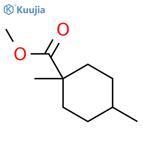 Cyclohexanecarboxylicacid, 1,4-dimethyl-, methyl ester, trans- structure