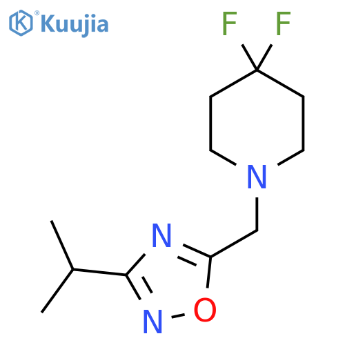 4,4-difluoro-1-{3-(propan-2-yl)-1,2,4-oxadiazol-5-ylmethyl}piperidine structure