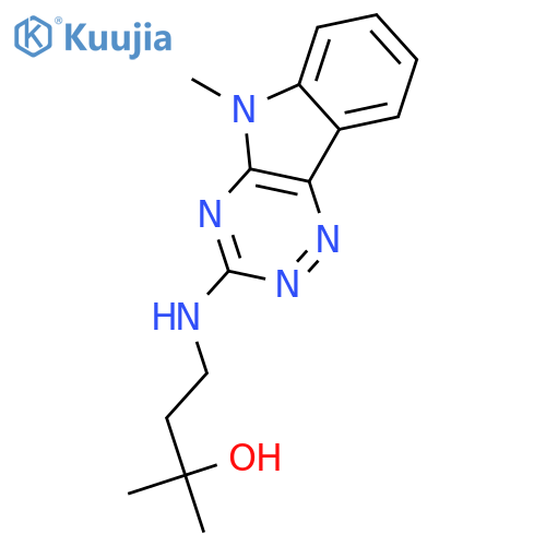 2-Butanol,2-methyl-4-[(5-methyl-5H-1,2,4-triazino[5,6-b]indol-3-yl)amino]-, hydrate (1:1) structure