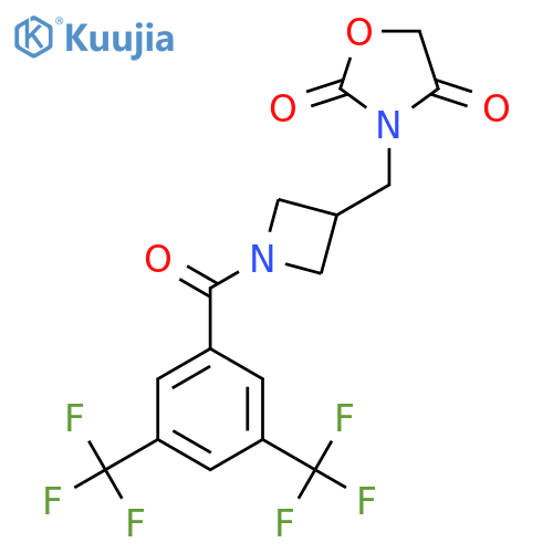 3-({1-3,5-bis(trifluoromethyl)benzoylazetidin-3-yl}methyl)-1,3-oxazolidine-2,4-dione structure