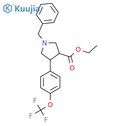 Ethyl 1-benzyl-4-[4-(trifluoromethoxy)phenyl]pyrrolidine-3-carboxylate structure