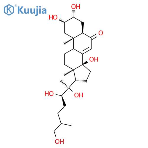 Cholest-7-en-6-one,2,3,14,20,22,26-hexahydroxy-, (2b,3b,5b,22R)- (9CI) structure