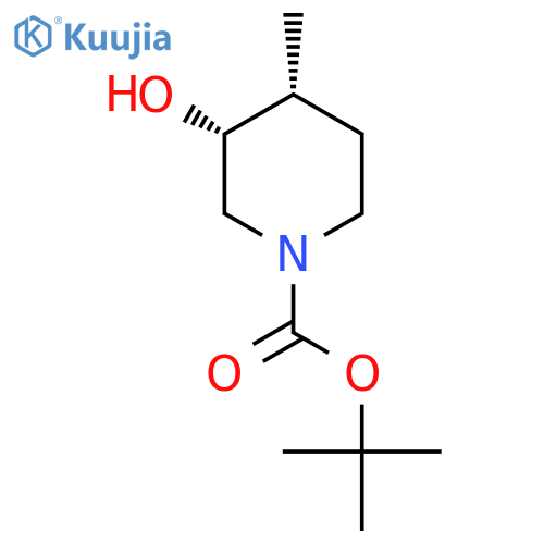 tert-butyl (3R,4R)-3-hydroxy-4-methylpiperidine-1-carboxylate structure