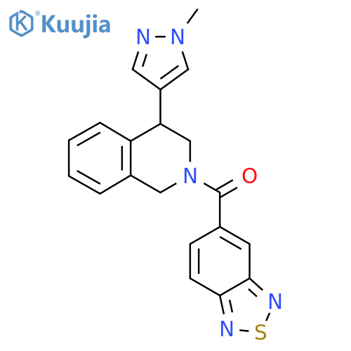 2-(2,1,3-benzothiadiazole-5-carbonyl)-4-(1-methyl-1H-pyrazol-4-yl)-1,2,3,4-tetrahydroisoquinoline structure