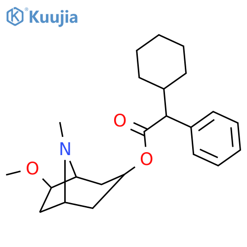 Benzeneacetic acid, a-cyclohexyl-a-hydroxy-,6-methoxy-8-methyl-8-azabicyclo[3.2.1]oct-3-yl ester, hydrochloride (1:1) structure
