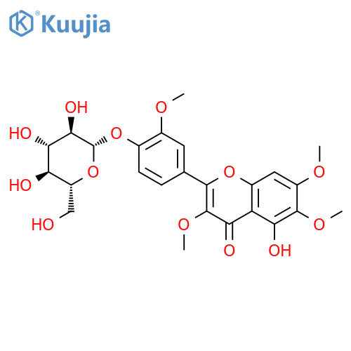 4'-[(β-D-Glucopyranosyl)oxy]-5-hydroxy-3,3',6,7-tetramethoxyflavone structure