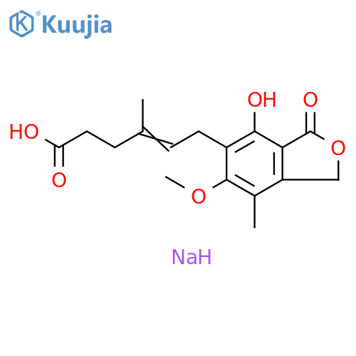 4-Hexenoic acid,6-(1,3-dihydro-4-hydroxy-6-methoxy-7-methyl-3-oxo-5-isobenzofuranyl)-4-methyl-,sodium salt (1:1) structure