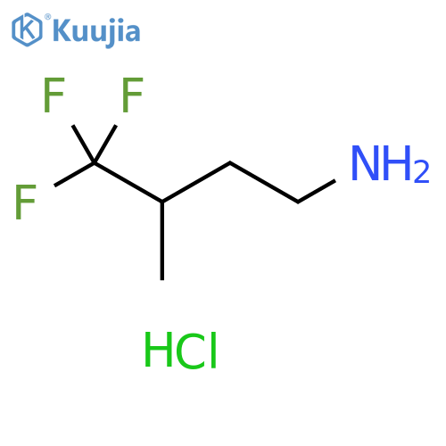1-Butanamine, 4,4,4-trifluoro-3-methyl-, hydrochloride (1:1) structure