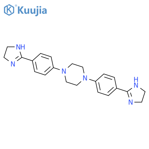 Piperazine, 1,4-bis[4-(4,5-dihydro-1H-imidazol-2-yl)phenyl]- structure