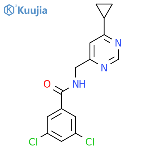 3,5-dichloro-N-(6-cyclopropylpyrimidin-4-yl)methylbenzamide structure