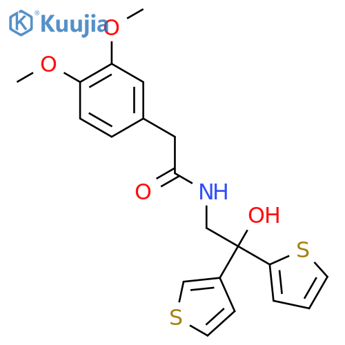 2-(3,4-dimethoxyphenyl)-N-2-hydroxy-2-(thiophen-2-yl)-2-(thiophen-3-yl)ethylacetamide structure
