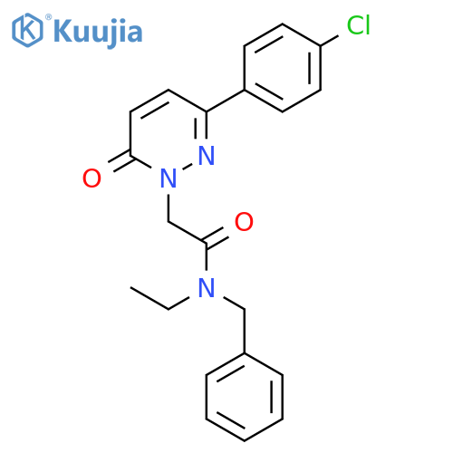 N-benzyl-2-[3-(4-chlorophenyl)-6-oxo-1,6-dihydropyridazin-1-yl]-N-ethylacetamide structure