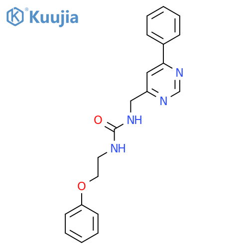 1-(2-Phenoxyethyl)-3-[(6-phenylpyrimidin-4-yl)methyl]urea structure