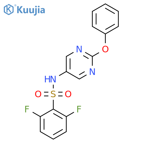 2,6-difluoro-N-(2-phenoxypyrimidin-5-yl)benzene-1-sulfonamide structure