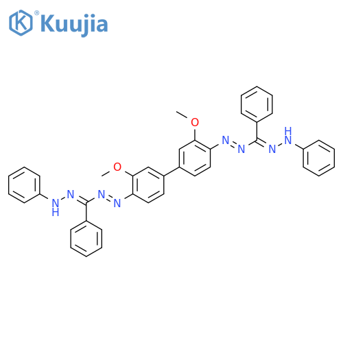 Diazene,1,1'-(3,3'-dimethoxy[1,1'-biphenyl]-4,4'-diyl)bis[2-[phenyl(phenylhydrazono)methyl]-(9CI) structure