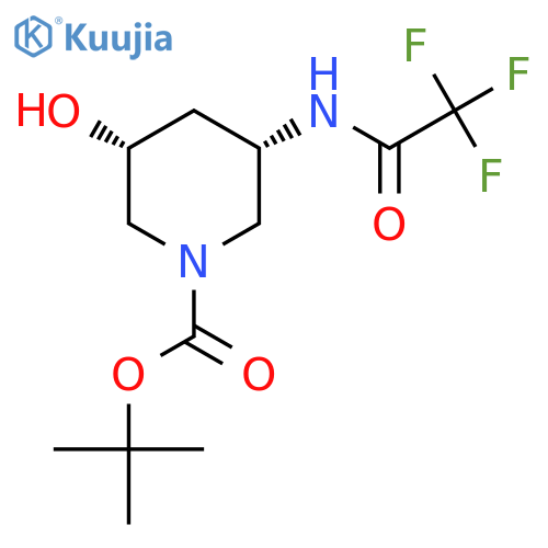 Tert-butyl (3R,5S)-3-hydroxy-5-[(2,2,2-trifluoroacetyl)amino]piperidine-1-carboxylate structure