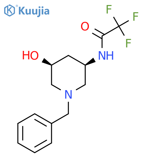 N-[(3R,5S)-1-Benzyl-5-hydroxypiperidin-3-yl]-2,2,2-trifluoroacetamide structure