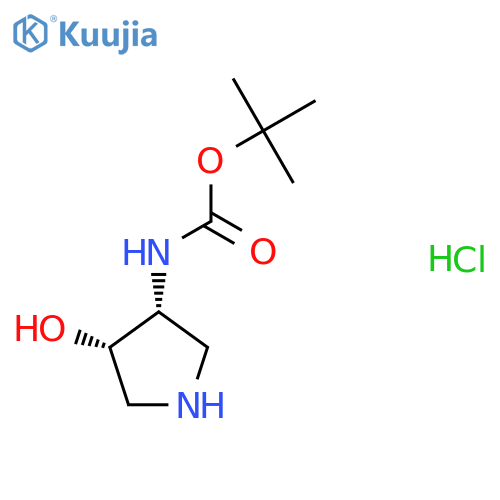 (3R,4S)-(4-Hydroxy-pyrrolidin-3-yl)-carbamic acid tert-butyl ester hydrochloride structure