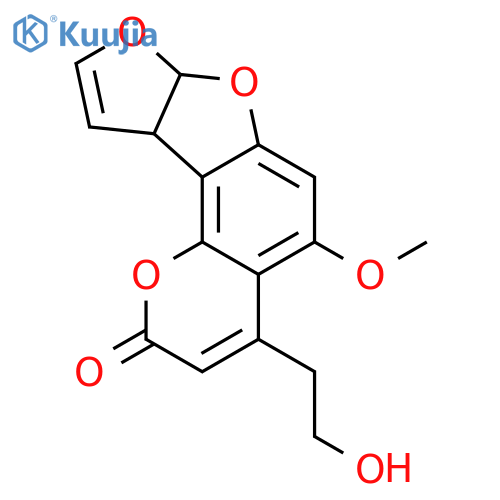 2H-Furo[3',2':4,5]furo[2,3-h]-1-benzopyran-2-one,7a,10a-dihydro-4-(2-hydroxyethyl)-5-methoxy- structure