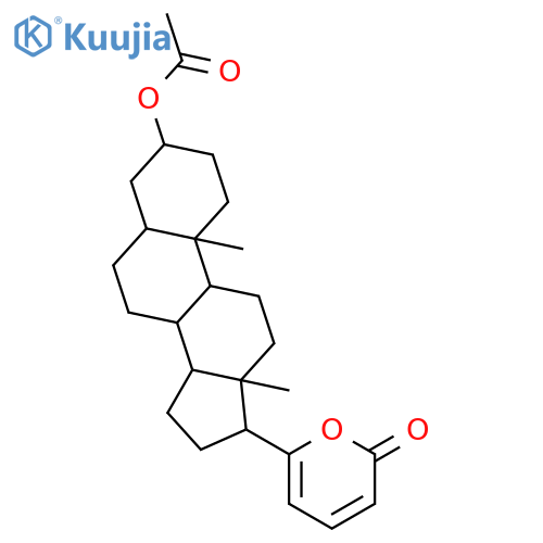 21-Nor-5a-chola-20(22),23-diene-24-carboxylicacid, 3b,20-dihydroxy-, d-lactone, acetate (8CI) structure